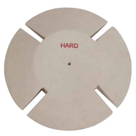 Split Lap Buff Rock Hard 4-inch felt buff with 4 slits and center hole for metal polishing and smoothing