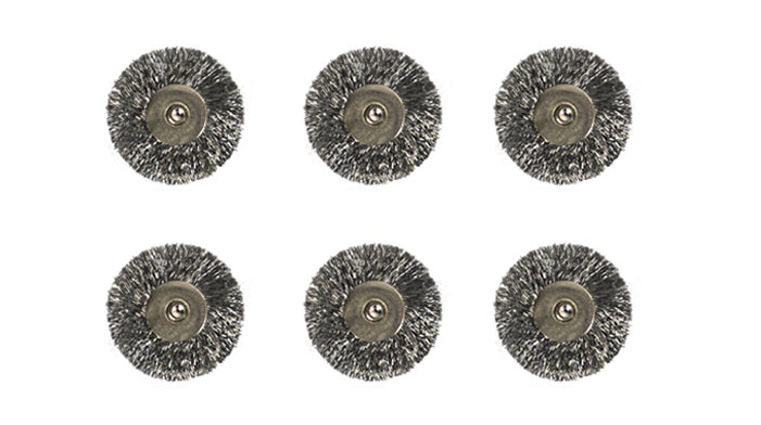 Set of 6 Unmounted Steel Wire Wheel Brushes 