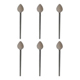 Set of 6 mounted felt buff round taper polishing tools for rotary work