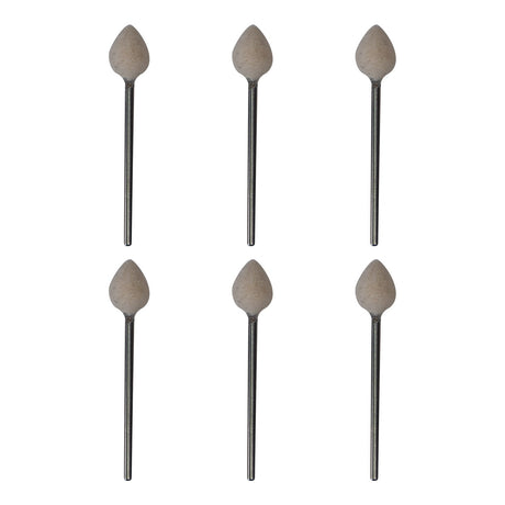 Set of 6 mounted felt buff round taper polishing tools for rotary work