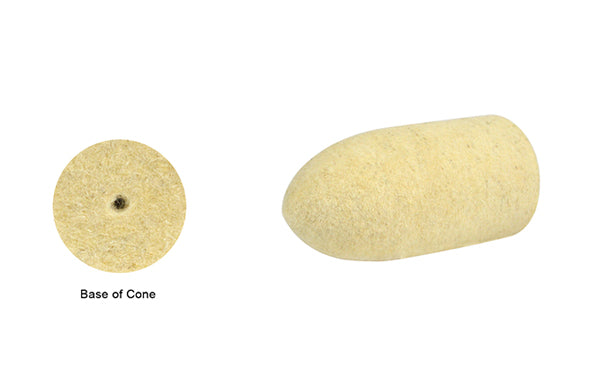 1-1/2" x 3/4" Pointed Felt Cone w/ Pinhole Center by PMC Supplies