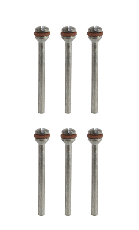 6/Pk of Polishing Mandrels with Reinforced Screws and 3/32" Shanks