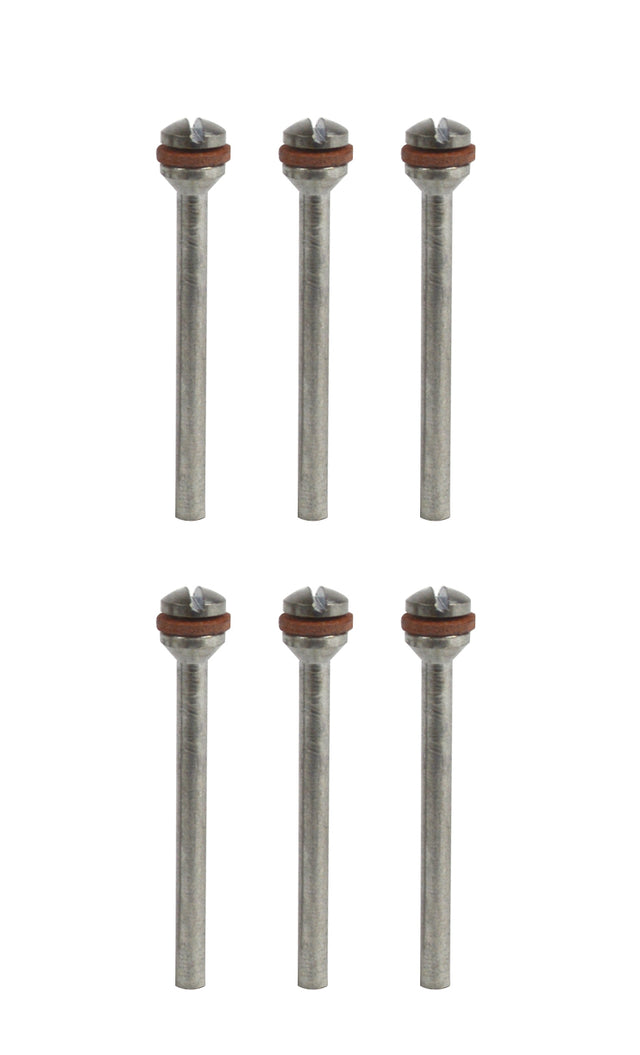 6/Pk of Polishing Mandrels with Reinforced Screws and 3/32" Shanks