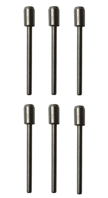 Set of six steel polishing mandrels with 3/32" shanks for rotary tool brushes
