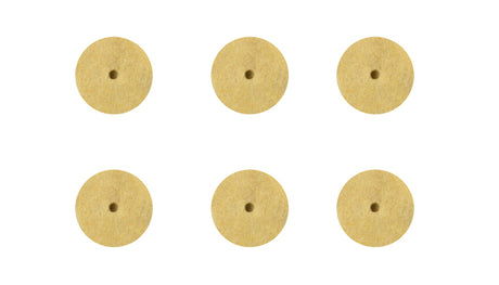 6/Pk 1/2" x 1/8" Felt Polishing Discs