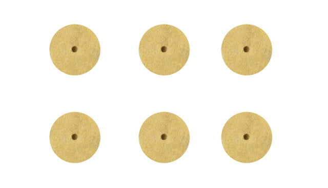 6/Pk 1/2" x 1/8" Felt Polishing Discs