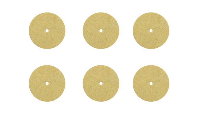 Set of 6 - 1/8" Thickness x 1" Diameter Soft Polishing Discs