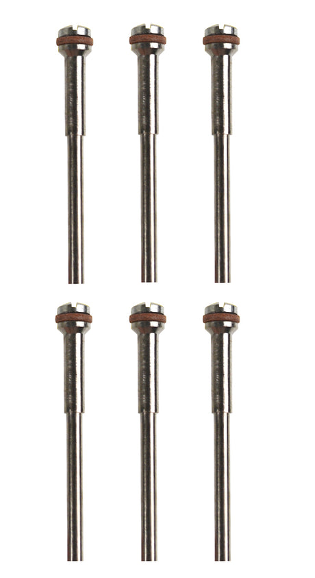 6/Pk Small Wheel Mandrels w/ 3/32" Shank