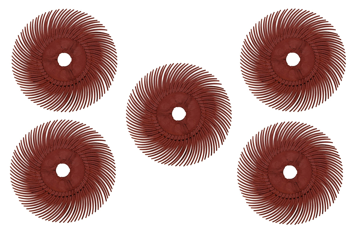 5 Pack of 3" Red Radial Discs - 220 Grit