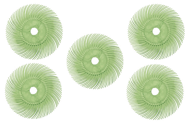 5 Pack of 3" Light Green 1 Micron Radial Discs