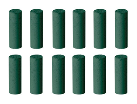 Gold Polishers Unmounted - Medium Grit Green Cylinder, Pk/100