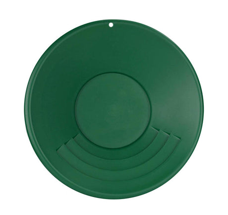 14 inch Garrett Gravity Trap gold pan with deep wide riffles and durable plastic construction for wet or dry panning