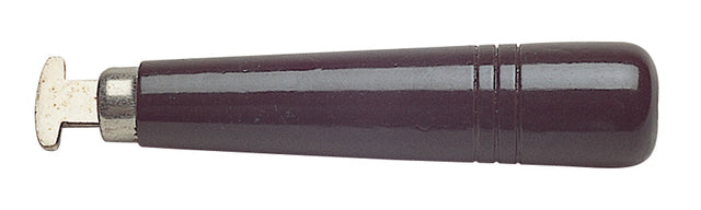 4-1/4" bezel roller with wooden handle and polished steel rocker for jewelry setting