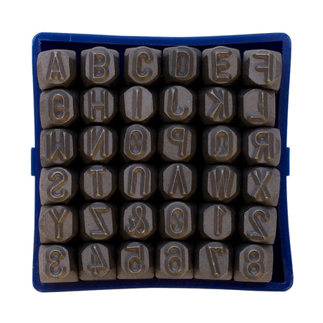 36 Piece Punch Letter and Number Stamp Set - 1/4" by PMC Supplies