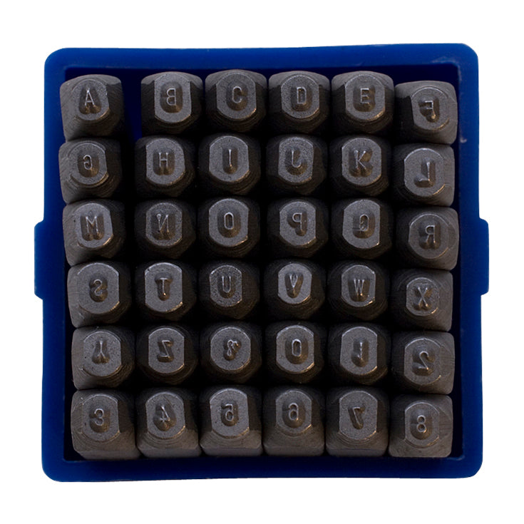 36 Piece Punch Letter and Number Stamp Set - 1/16" by PMC Supplies