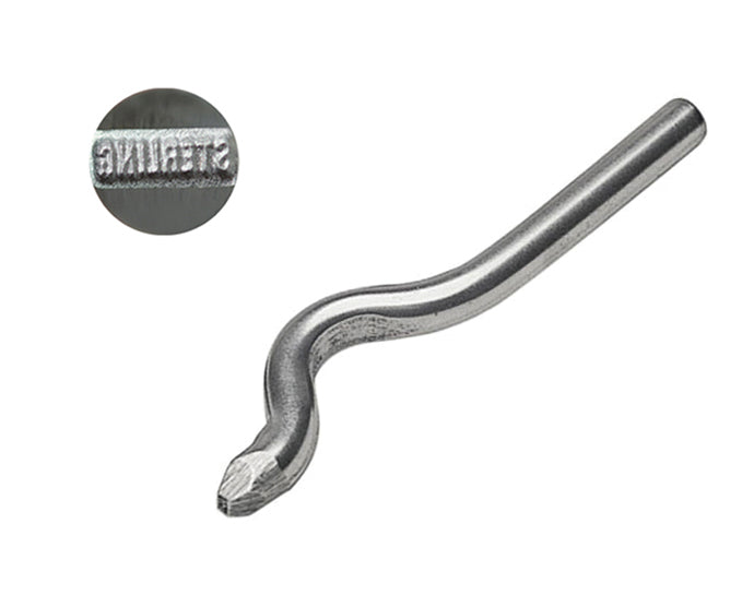 STERLING 3/4 MM Bent Stamp