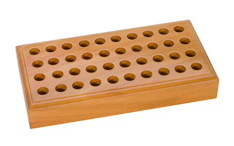 40 Hole Wooden Stamp Storage Stand made of sturdy hardwood with 40 holes for organizing pattern stamps