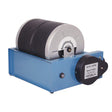 Lortone QT66 Rotary Rock Tumbler with dual barrels and heavy-duty blue metal base for efficient stone polishing