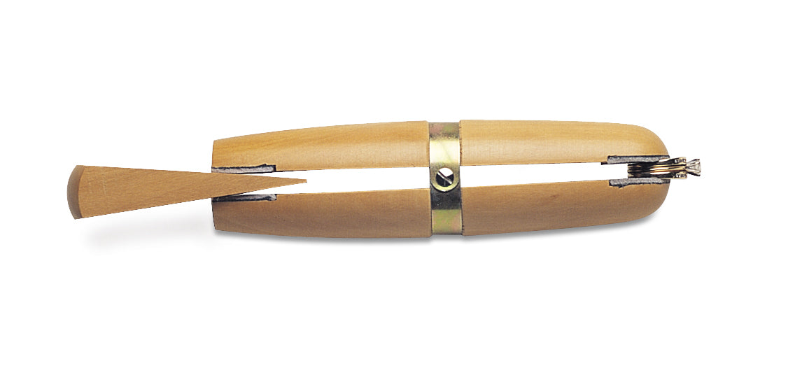 6-inch wooden ring clamp with leather jaws for secure gripping in jewelry making and repair