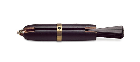 6-inch black nylon ring clamp with leather-lined jaws and brass band for jewelry holding