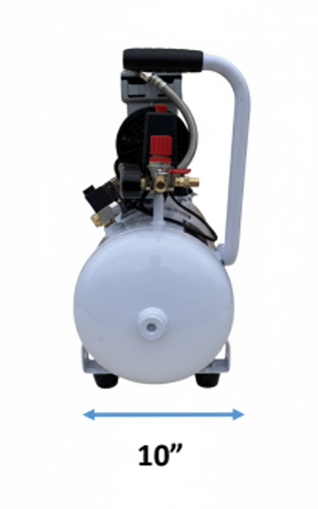Compressor Sapce Space Saving 6 Gallon Oil-Less Air Compressor for Professional Use ...