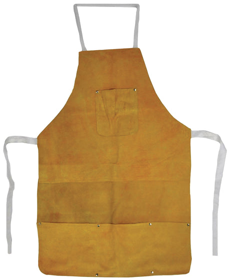 22" x 32" Heat-Resistant Cowhide Leather Apron with Pockets