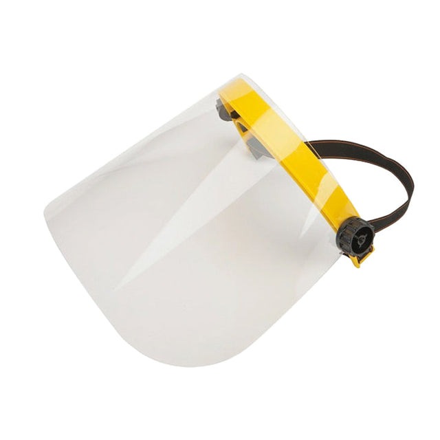 8" x 12" ANSI certified adjustable jeweler's face shield with clear polycarbonate visor and elastic headband