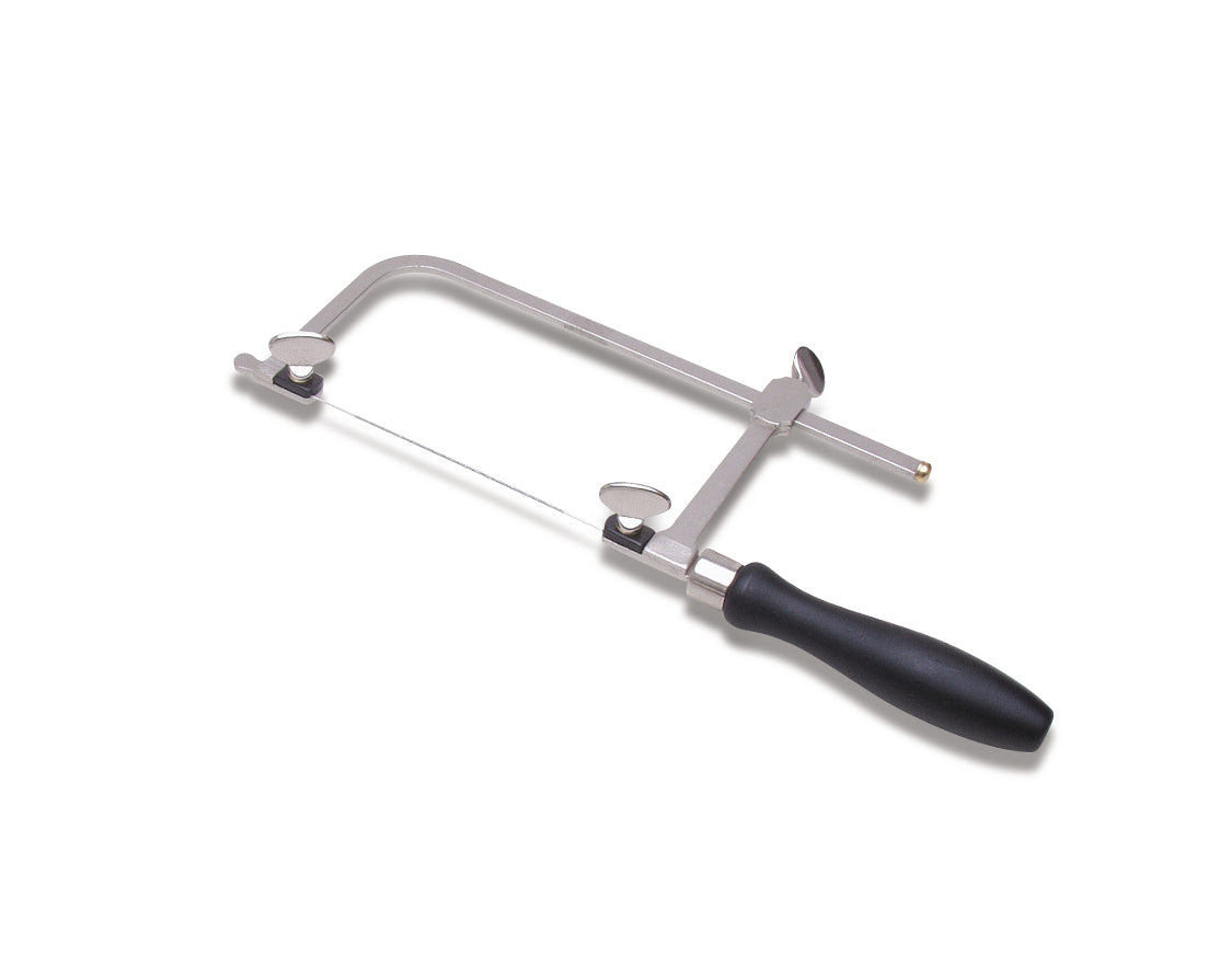 3-inch German-style sawframe with high carbon steel frame and black hardwood handle for precision cutting