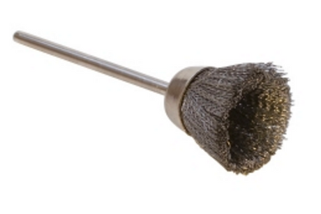 1/2" CUP BRUSH, STEEL CRIMPED, 3/32" MANDREL