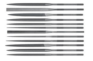 Grobet USA 16cm, 12-pc Needle File Set, Cut 0