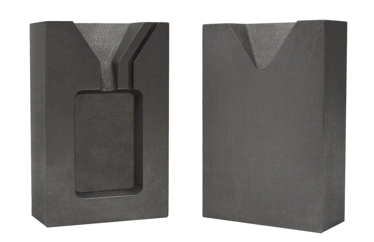 1 Troy Ounce Silver Rectangular Two Part Split Graphite Ingot Mold