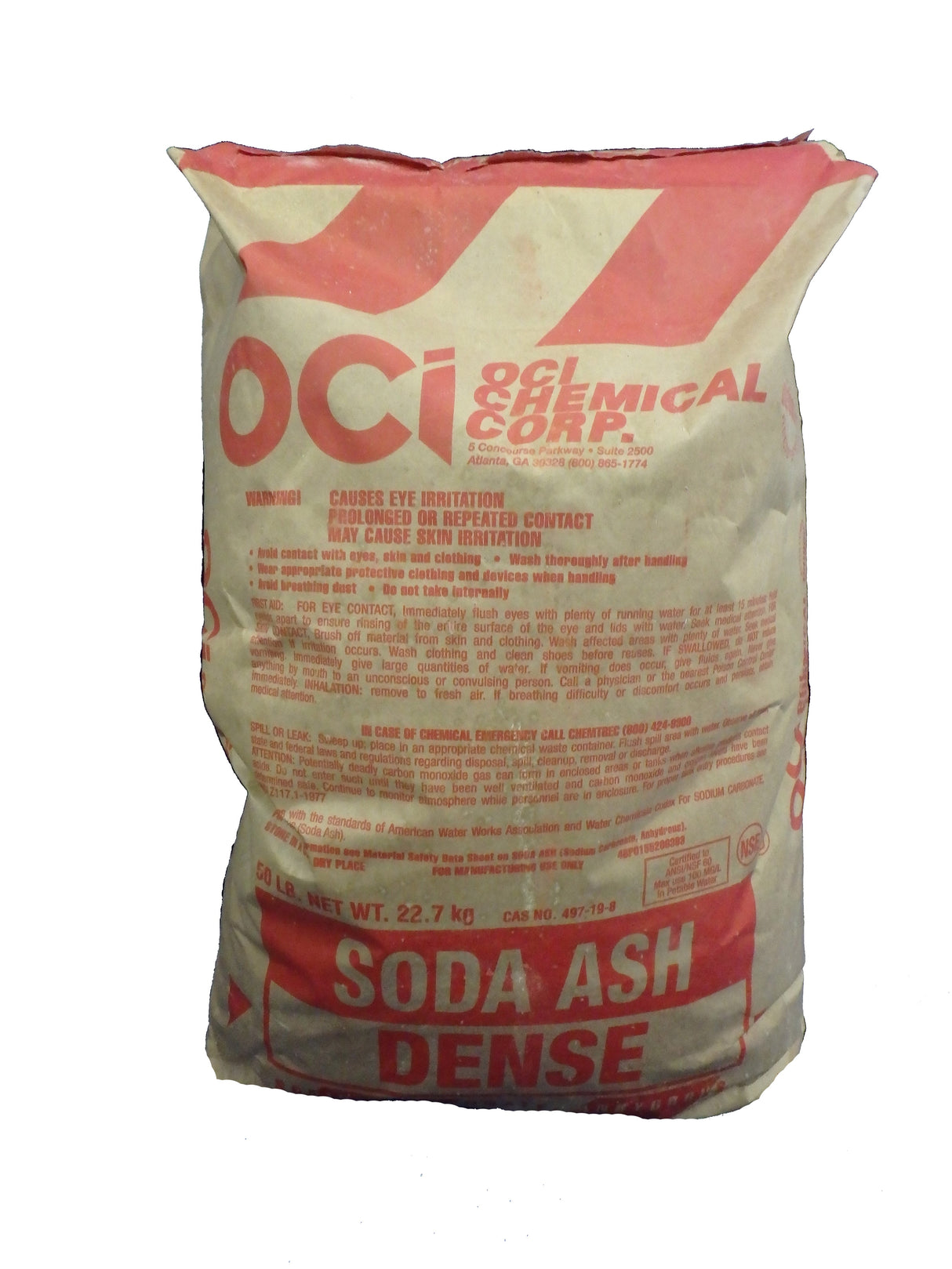22.7 kg bag of dense soda ash sodium carbonate for metal refining and assaying flux