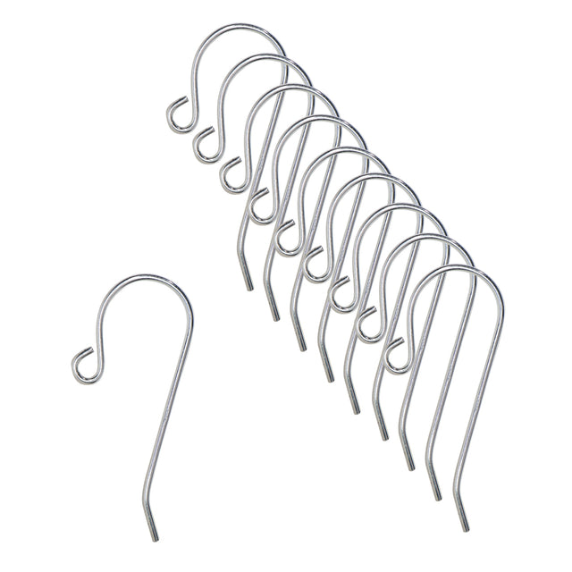 10/Pk 24 MM Shepherd Hook Style Sterling Silver Ear Wire 