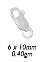 10/Pk of Sterling Silver 10 MM Lobster Clasps (w/ Ring)