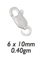 10/Pk of Sterling Silver 10 MM Lobster Clasps (w/ Ring)