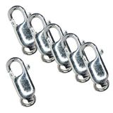 6/Pk 7 x 14 MM Sterling Silver Oval Lobster Clasps .87 GM (w/ Ring) by PMC Supplies