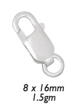 10/Pk of 16 x 6 MM Sterling Silver Lobster Clasps w/ Ring by PMC Supplies
