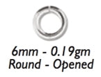 12/Pk of 6 MM 16 Gauge/.050 .1887 GM Sterling Silver Jump Rings