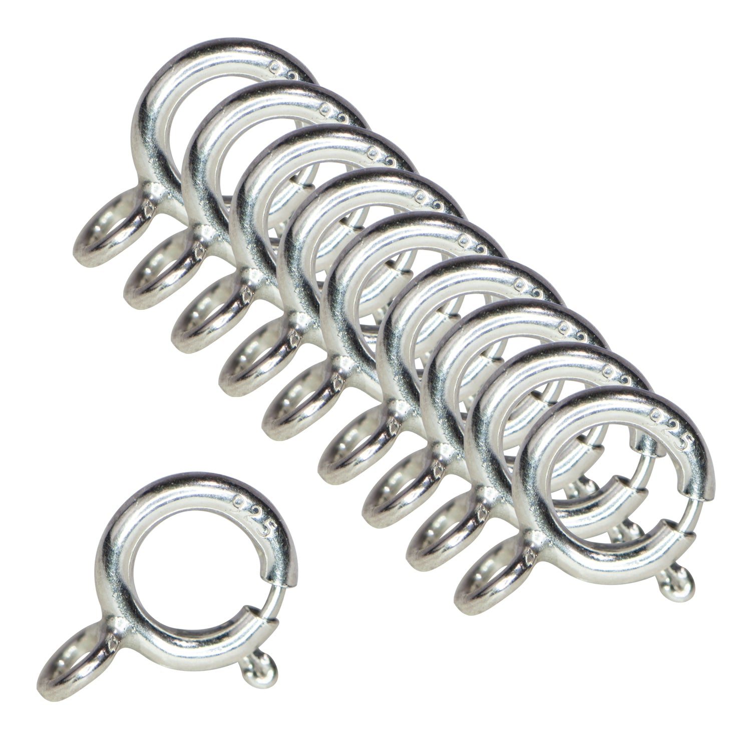 Sterling Silver 5mm Spring Ring 10 Pack Closed 6.7g – PMC Supplies