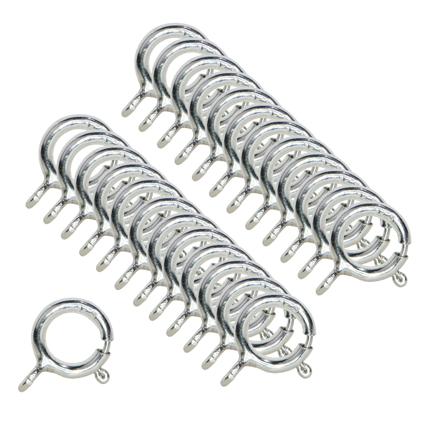 Sterling Silver 6mm Spring Ring Open Jump Ring 25 Pack – PMC Supplies
