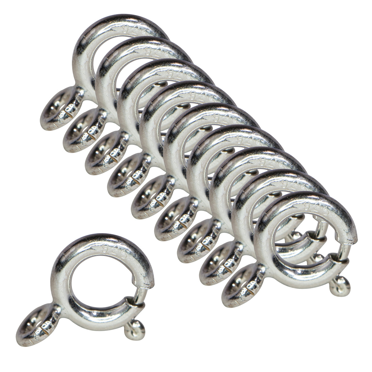 Sterling Silver Spring Ring Open Ring 7mm 10 Pack – PMC Supplies