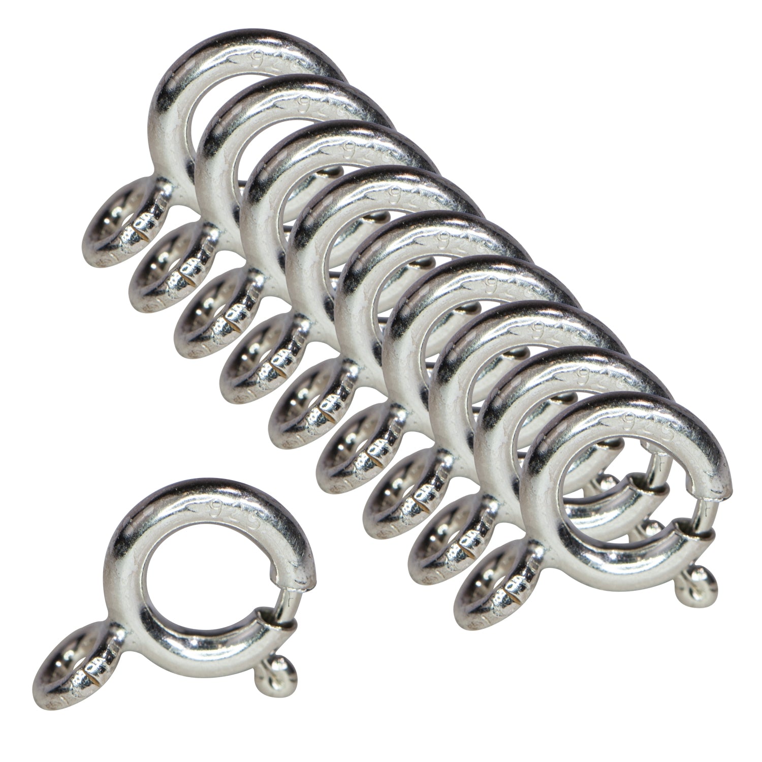 Sterling Silver Spring Ring Open Ring 7mm 10 Pack – PMC Supplies