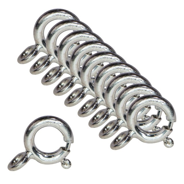 10/Pk 7 MM Spring Ring Closed Ring Sterling Silver by PMC Supplies