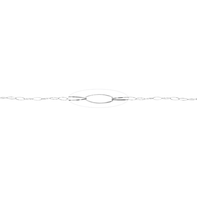 Chain 17.6 MM Oval Round Elongated Sterling Silver Vid=6.3 MM - Sold Per Foot