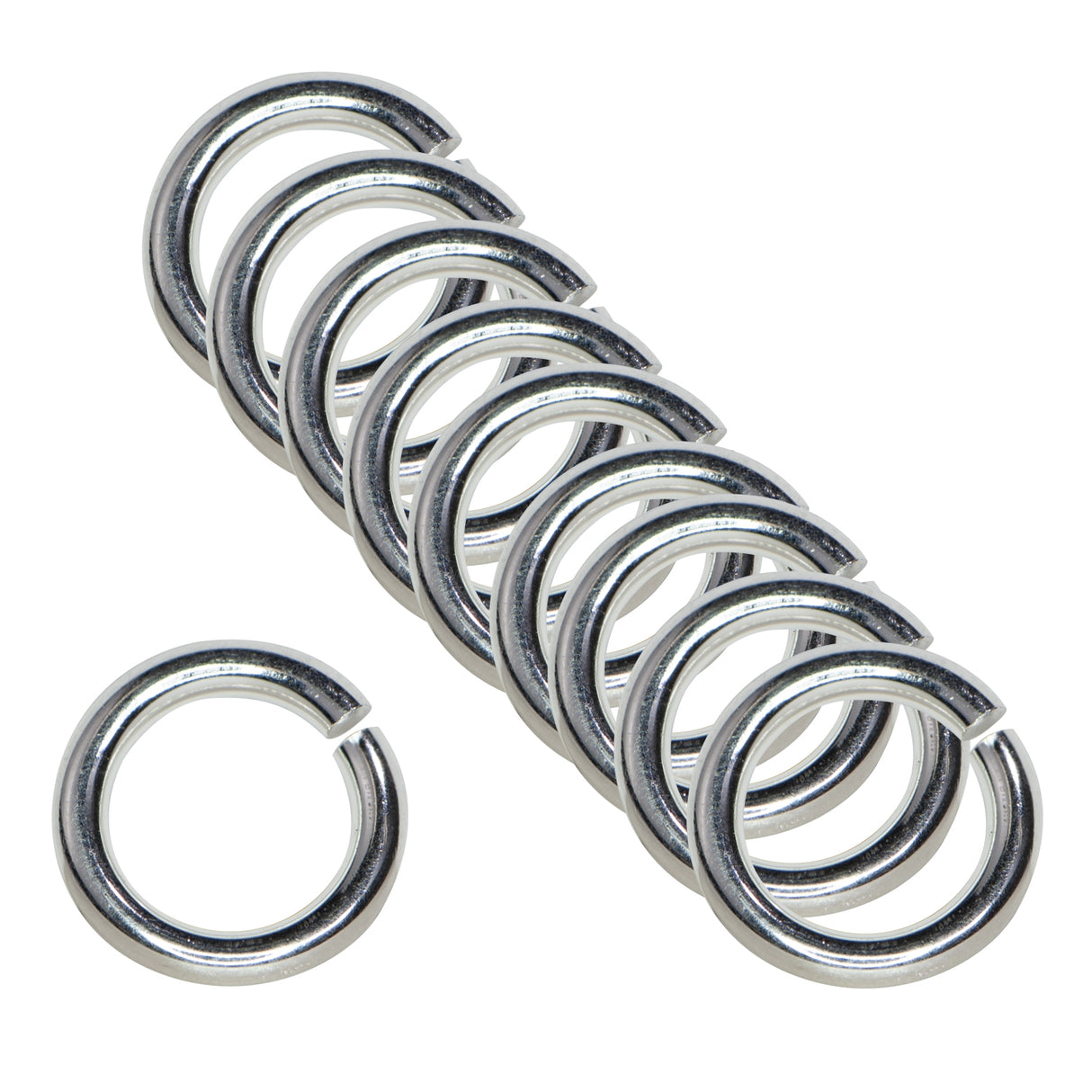 10/Pk of 8 MM 16 Gauge Sterling Silver JumpLocks JumpRings by PMC Supplies