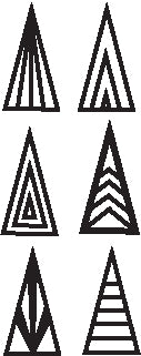 Set of SMALL TRIANGLE BLOCKS-ST3 in various black and white geometric patterns for STEM learning and creative play