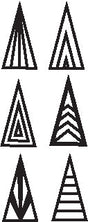 Set of SMALL TRIANGLE BLOCKS-ST3 in various black and white geometric patterns for STEM learning and creative play