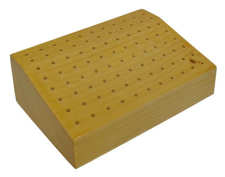 Angled Wooden Bur Block Drill Holder - 88 Holes 