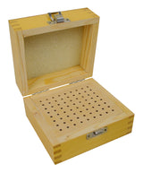 4-1/2" x 4-1/2" x 3" Wooden 3/32" Bur Square Organizer Storage Box with 72 Holes