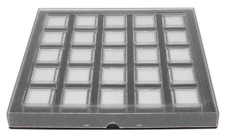 Set of 25 size 25mm x 25mm Plastic Gem Tray by PMC Supplies
